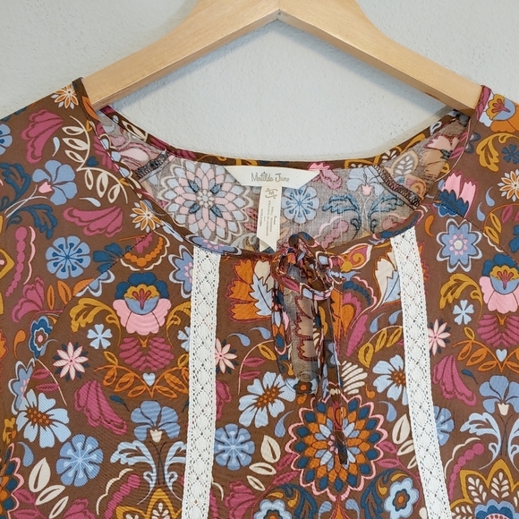 Matilda Jane Lace Floral Intermission Mini Dress Sz M Prairie Cottagecore Boho - Picture 6 of 11